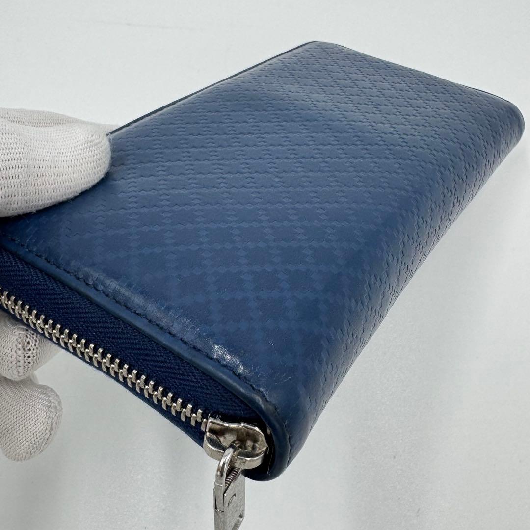 GUCCI グッチ ディアマンテ レザー ラウンド ジップ 長財布 ネイビー