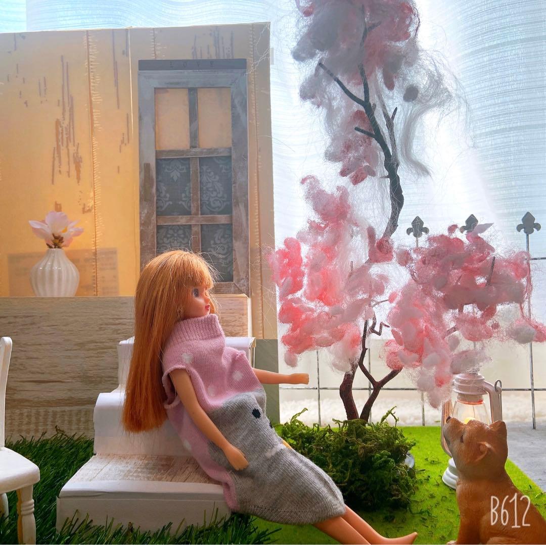 桜　ガーデン　大　高さ38cm ドールに　ジオラマ