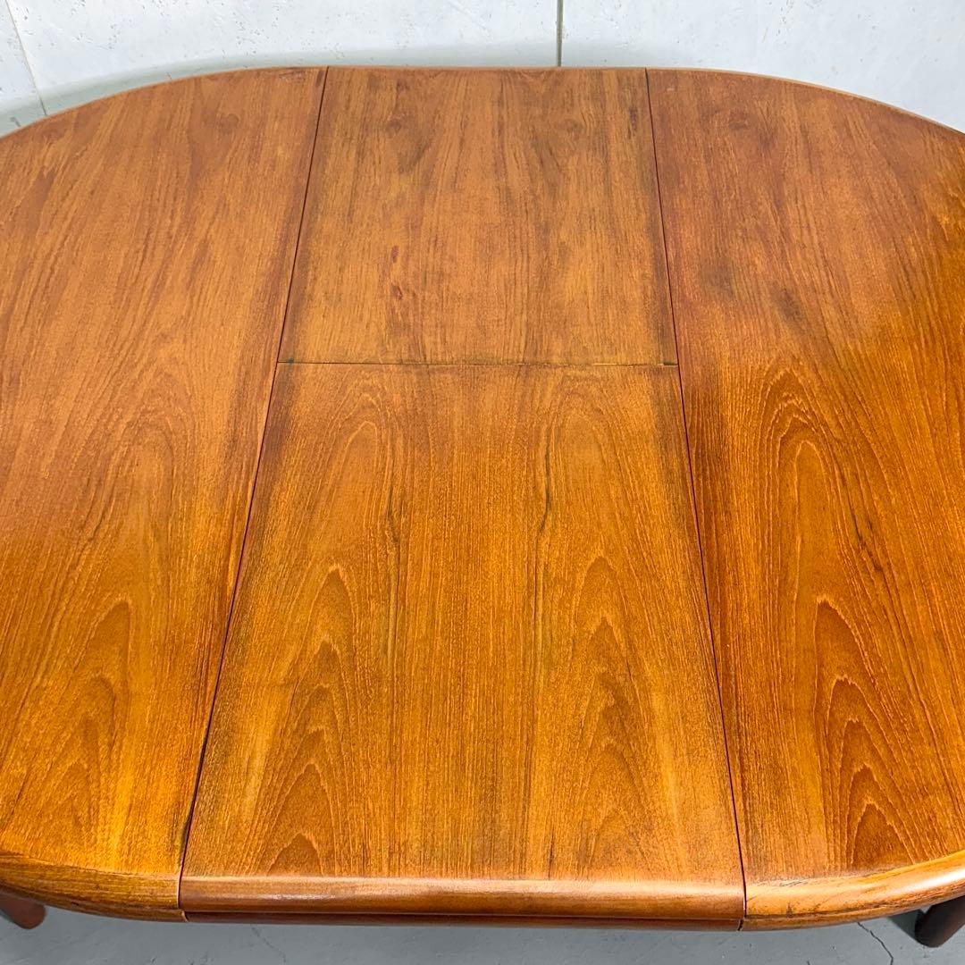 デンマーク ヴィンテージ ラウンドエクステンションテーブル(301) ※脚着脱可