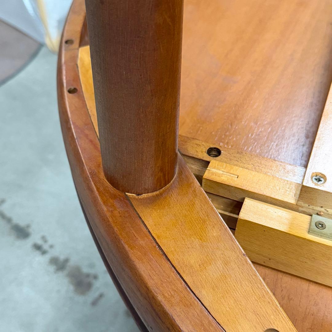 デンマーク ヴィンテージ ラウンドエクステンションテーブル(301) ※脚着脱可