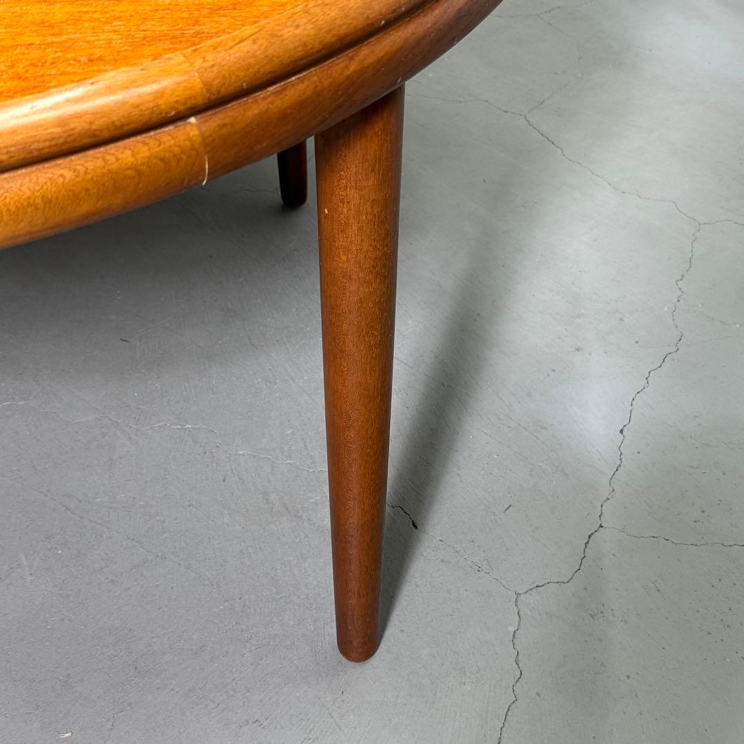 デンマーク ヴィンテージ ラウンドエクステンションテーブル(301) ※脚着脱可