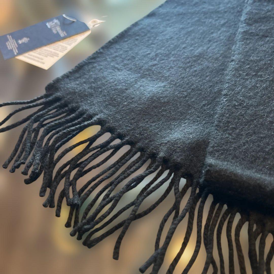 ★★Johnstons of Elgin ブラック マフラー★★クリーニング済み