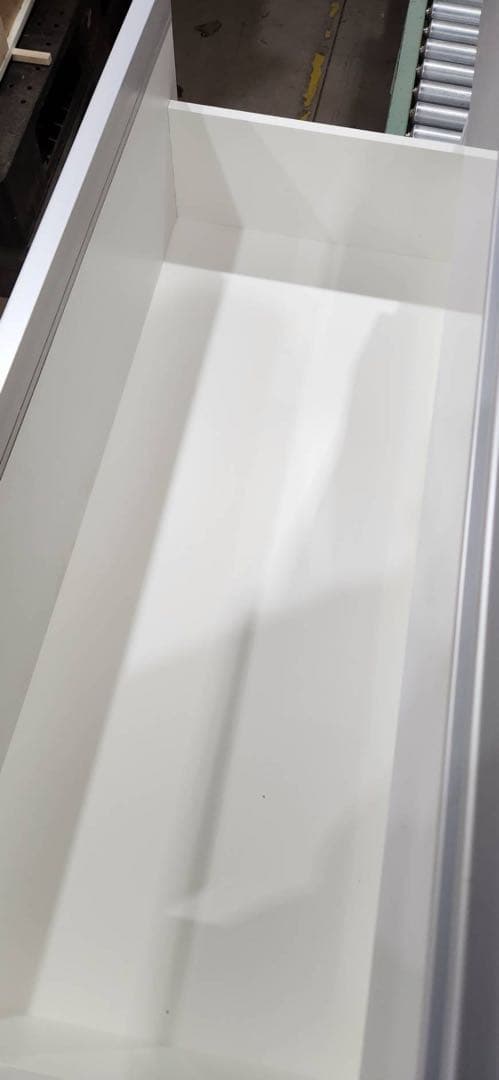 ◎7023 ステンレス頑丈鏡面カウンター幅120　ホワイト