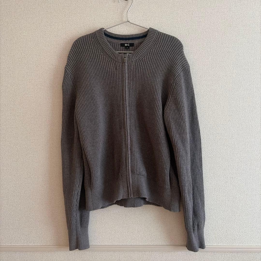 ユニクロC　クルーネックフルジップカーディガン　グレー　Sサイズ　UNIQLOC