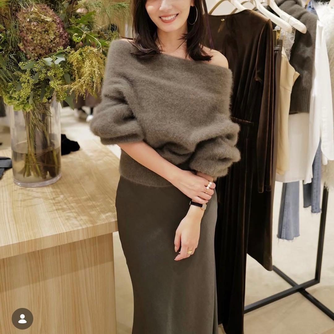 【完売日】anuans/ラクーンフォックスオフショルニットプルオーバー