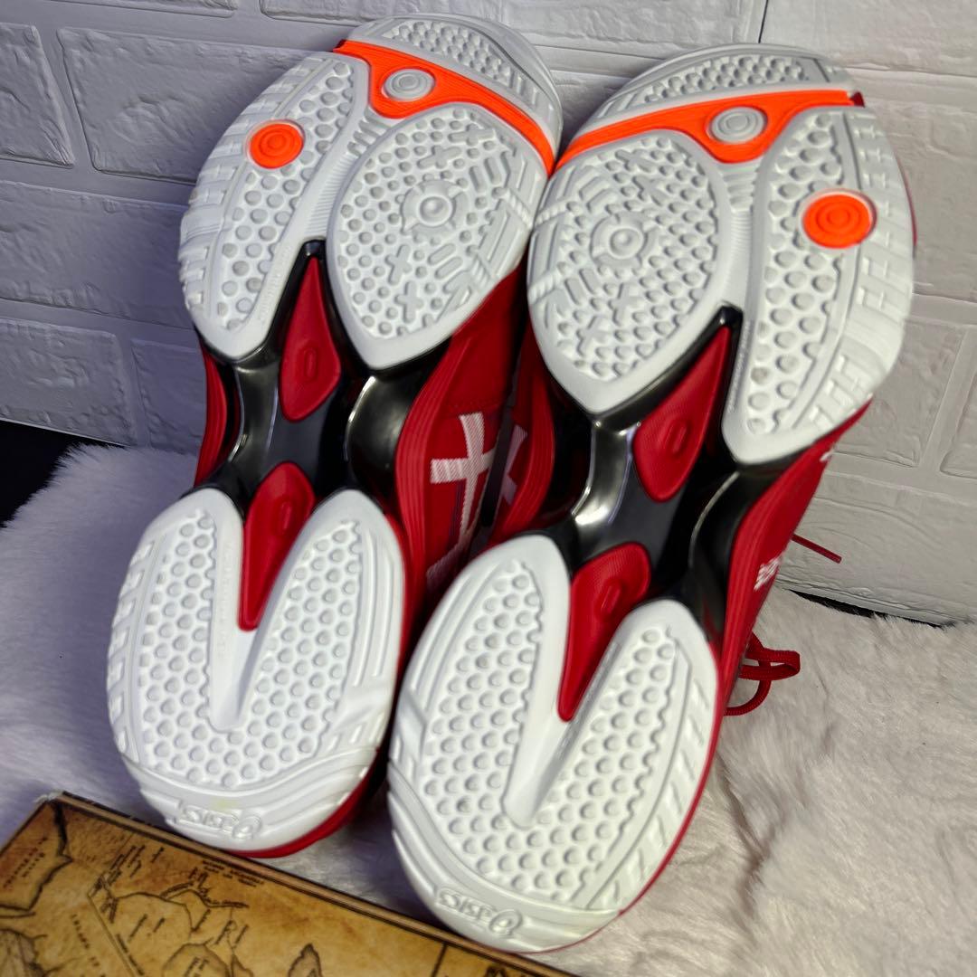 アシックスasics プレステージライト4 ワイド　 オムニ　クレー　赤　テニス