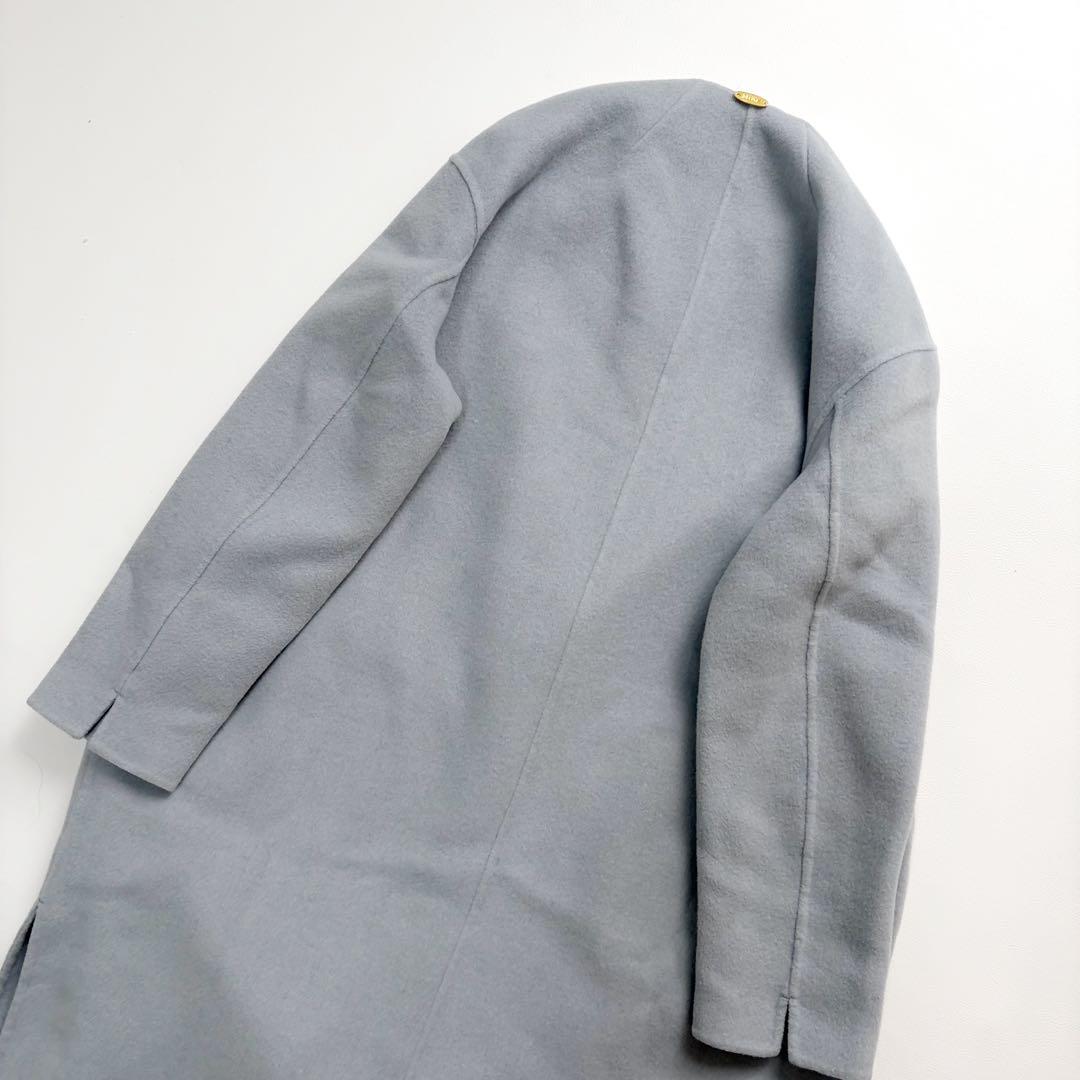 ドゥーズィエムクラス　victorian リバーロングノーカラーコート　36