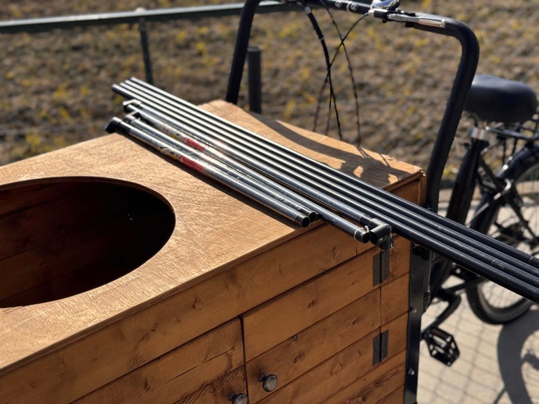 カーゴバイク 三輪自転車 フロントカーゴ 木箱付き【★直接引渡しのみ】