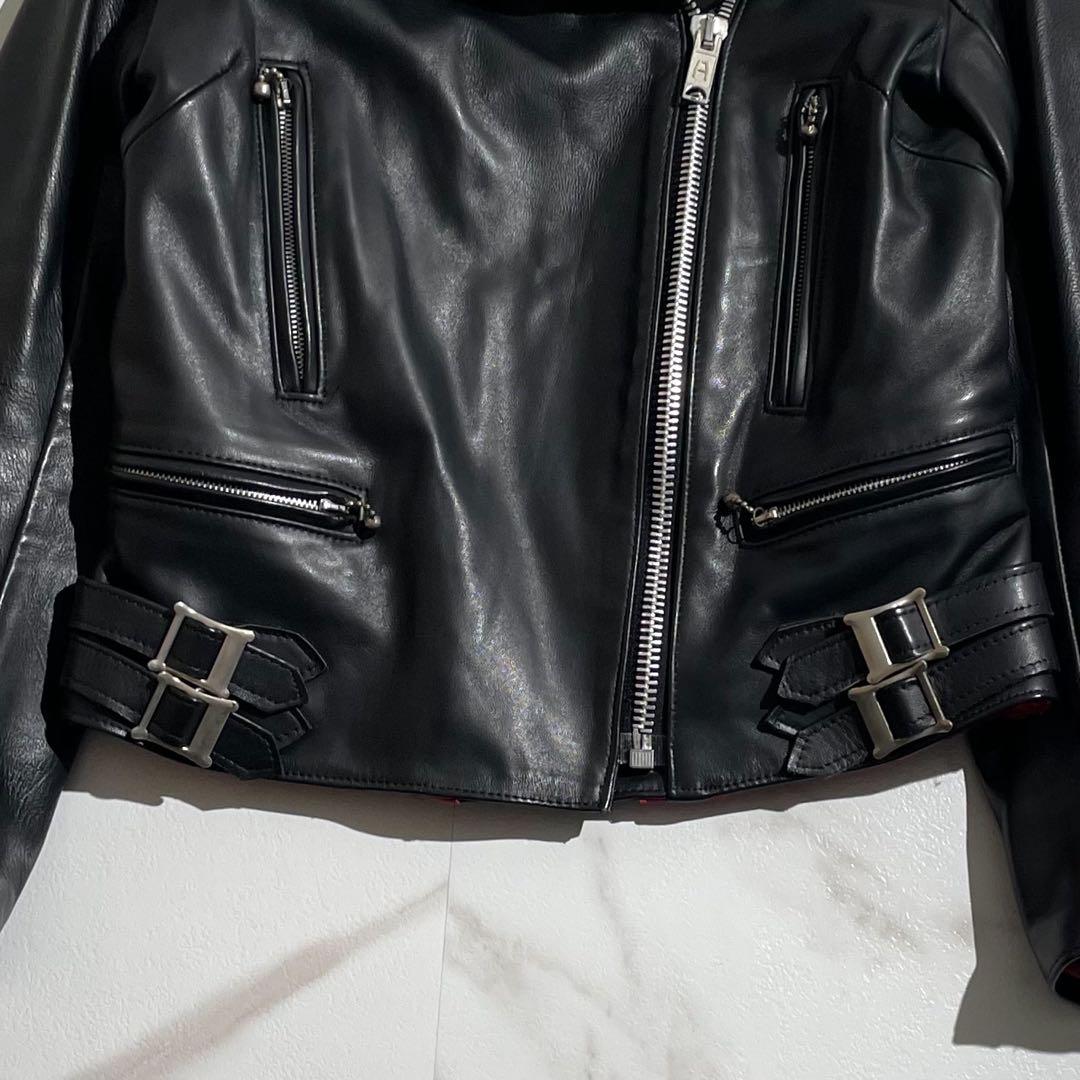 極美品✨ 666 トリプルシックス ダブルライダースジャケット 34サイズ