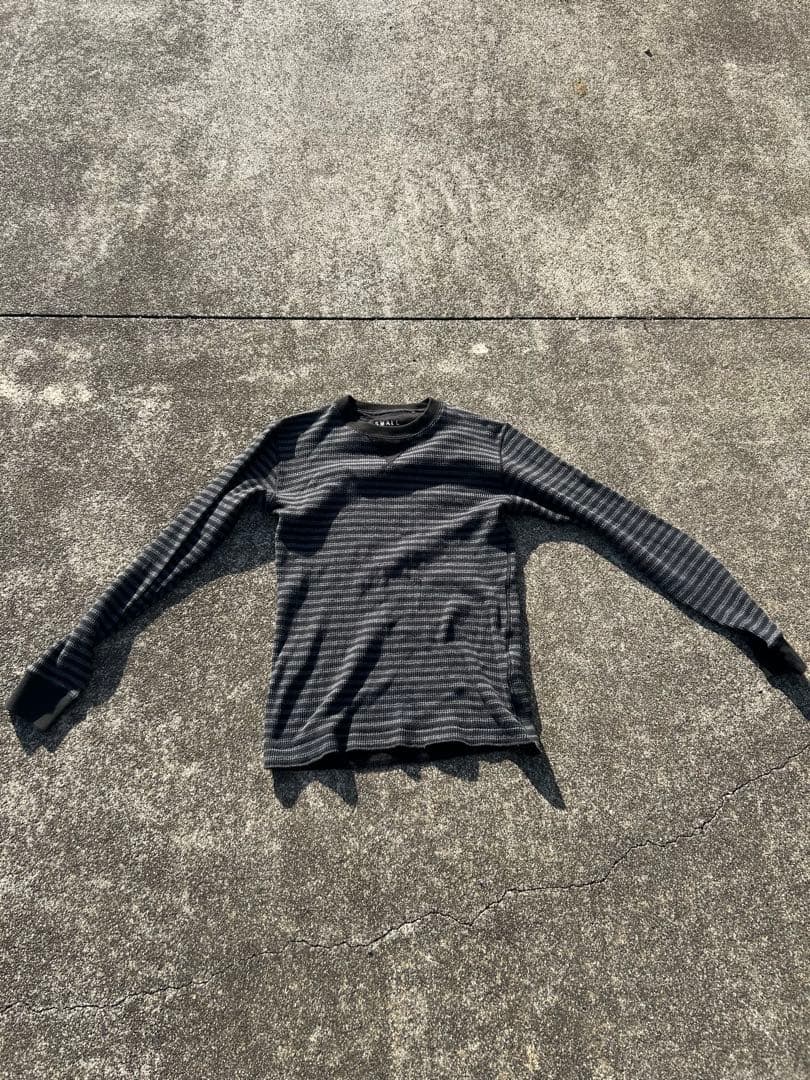 は*る様 00s OLD UNIQLO 長袖 ワッフル ボーダー S archi