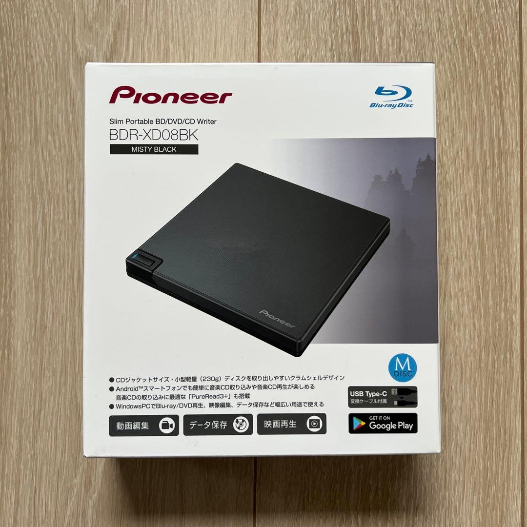 Pioneer BDR-XD08BK スリムポータブルBD/DVD/CDライター