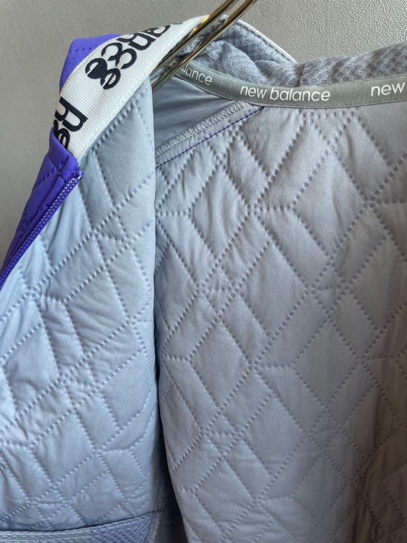 New balance パープル キルティング フード付きジャケット