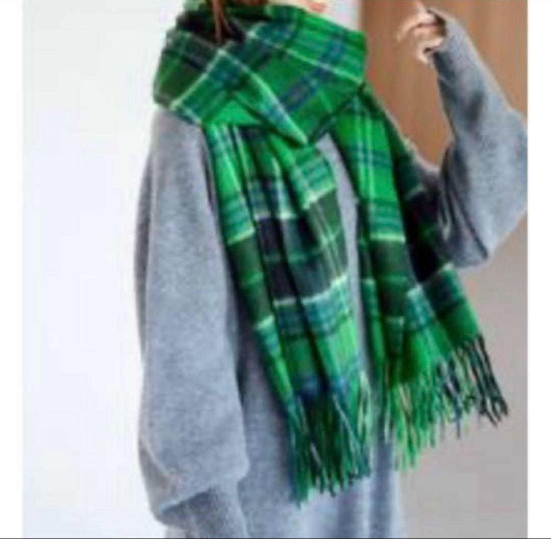 カシミヤ100%⚫️JOURNAL STANDARD カシミヤストール　グリーン