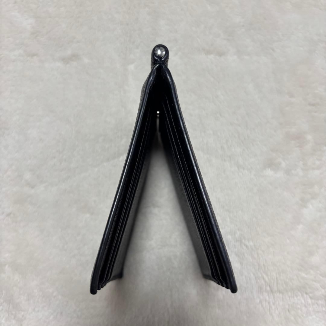 PRADA ブラック レザー マネークリップ 三角ロゴプレート