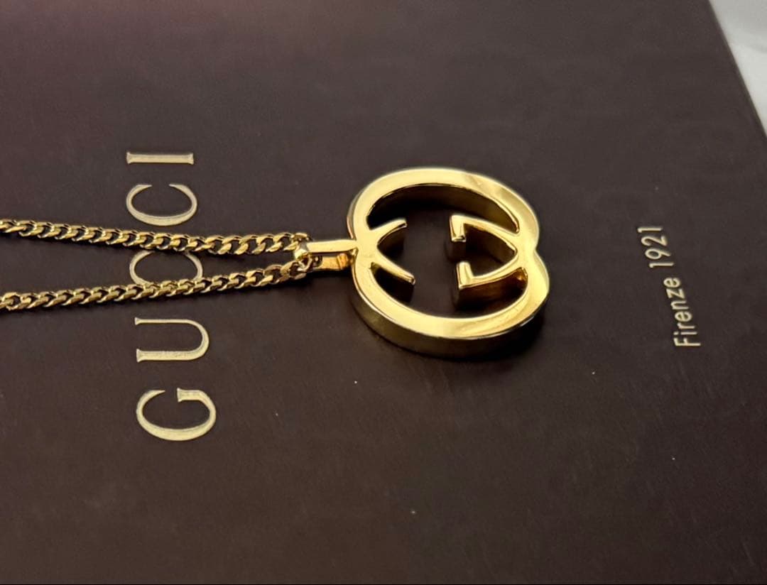 極美品✨ GUCCIグッチインターロッキングG チャーム&ネックレス 付属品込み
