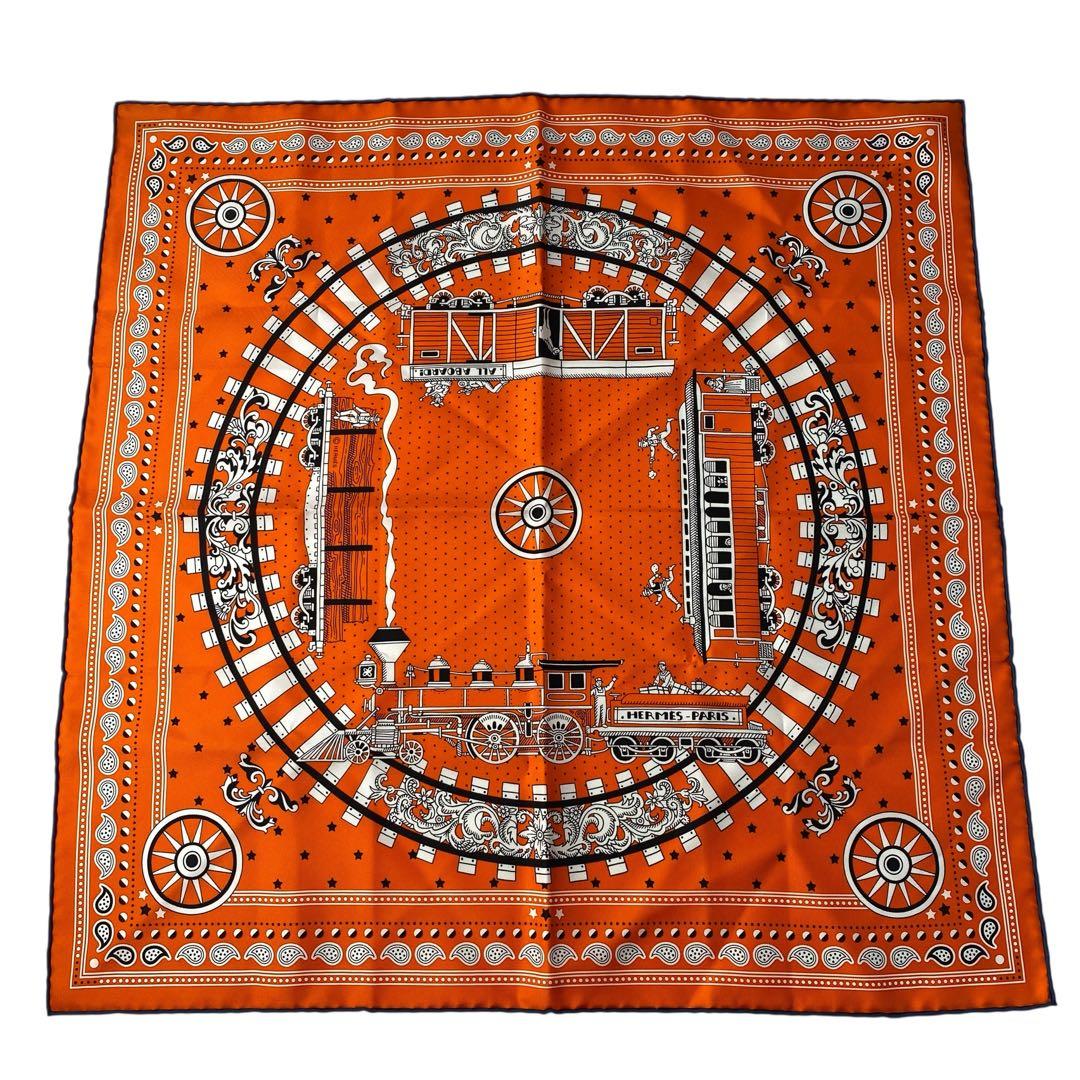 未使用 エルメスHERMES カレ55 オール アボード スカーフ.