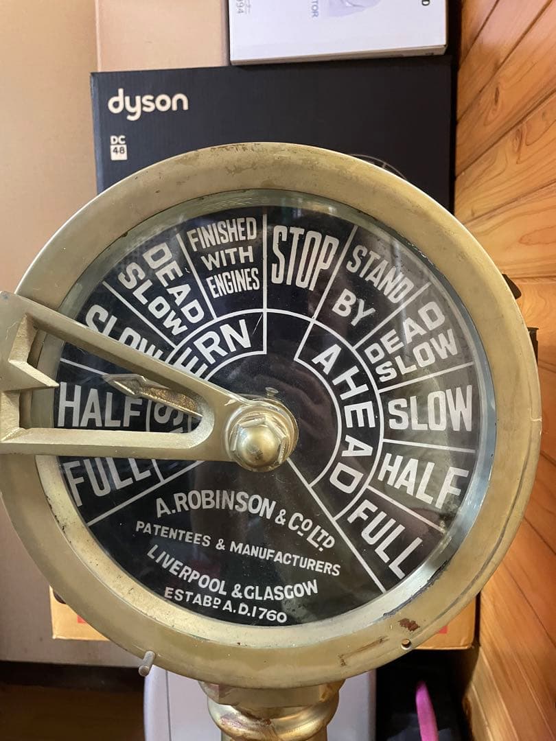 船舶用エンジンテレグラフ　船内信号機置物　インテリア　アンティーク　船　レトロ