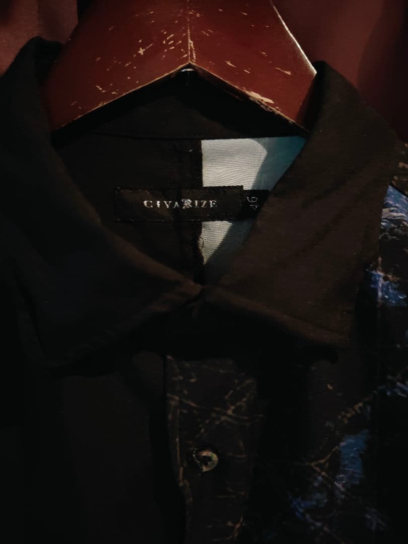美品 CIVARIZE バイカラープリントシャツ