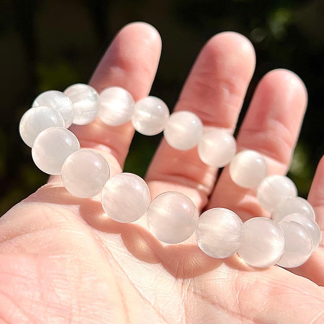 最高級　針並みが綺麗　ホワイトサゲニティッククォーツブレスレット 4