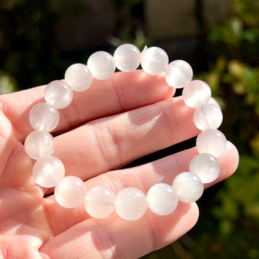 最高級　針並みが綺麗　ホワイトサゲニティッククォーツブレスレット 4