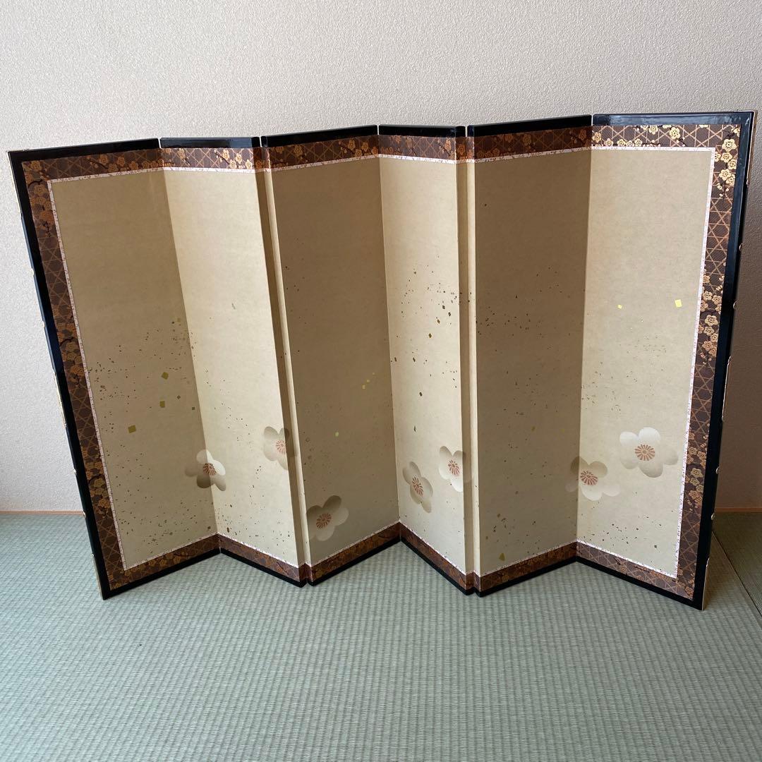 ②屏風　金箔　梅　京風　ひな祭り