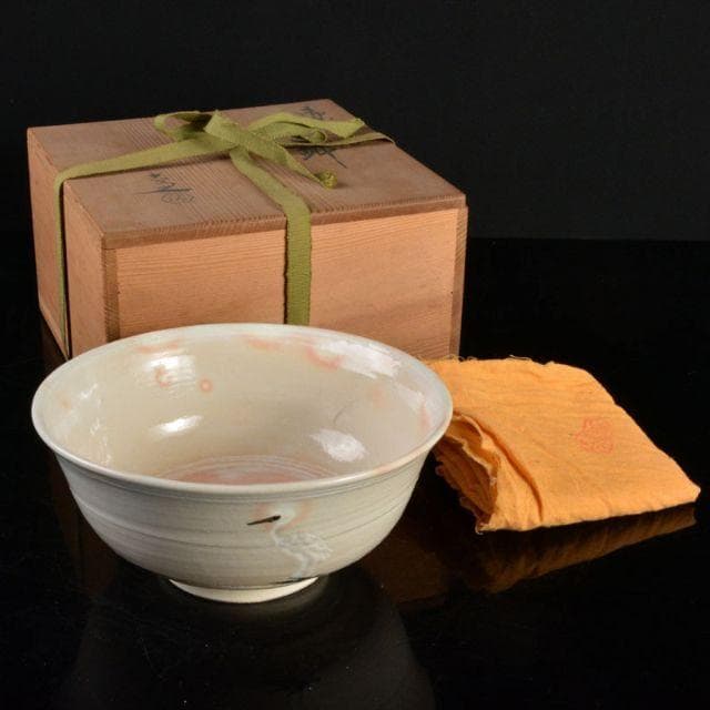 京焼　清水六兵衛造　御本立鶴鉢　共箱