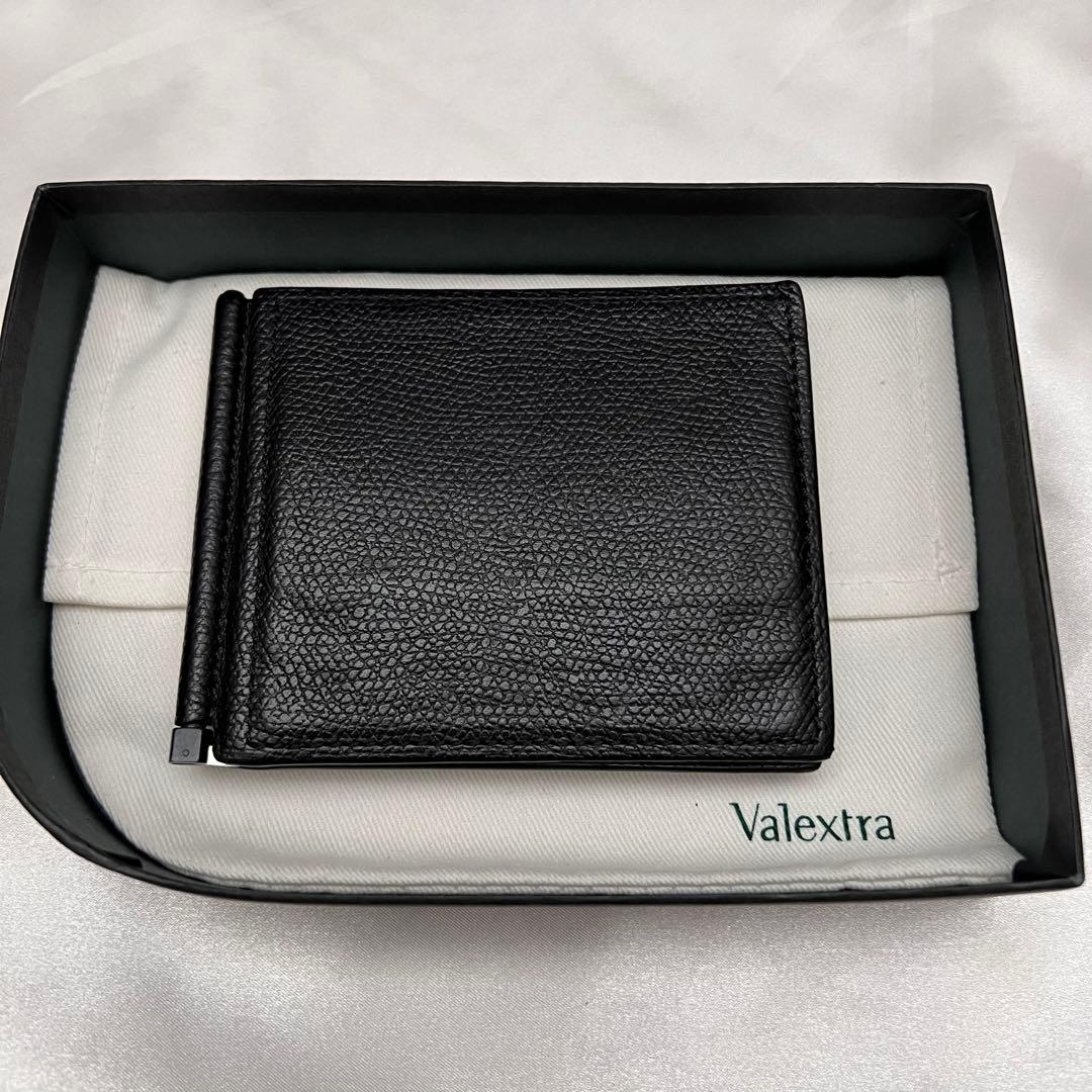 ✨箱・袋付き美品✨ヴァレクストラ　マネークリップ・カードケース　レザー　ブラック