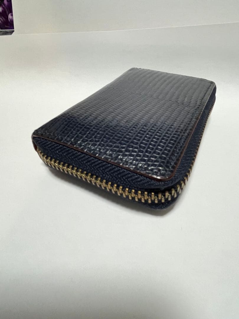 【美品】GANZO ガンゾ　リザード　トカゲ革　小銭入れ　ネイビー