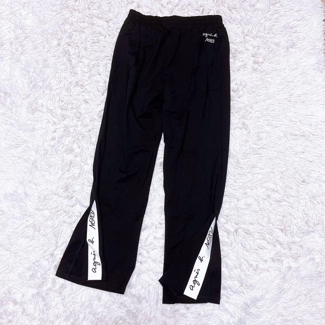 agnes b. NERGY スエット セットアップ パーカー パンツ ロゴ 黒