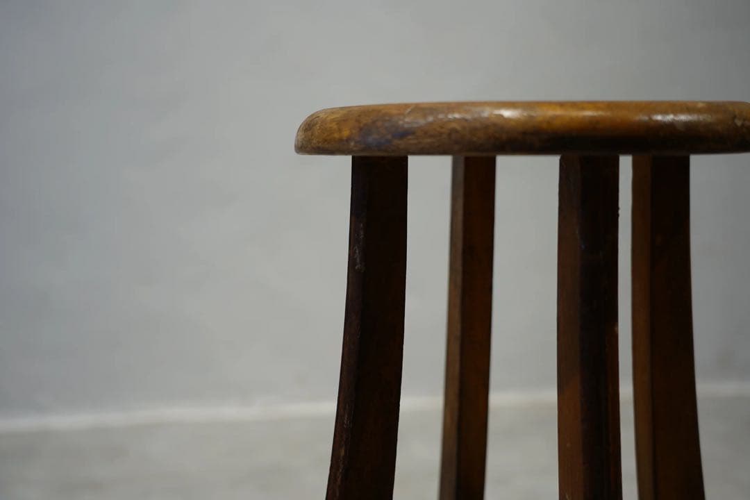 丸スツール　木製椅子　昭和レトロ　チェア　古木