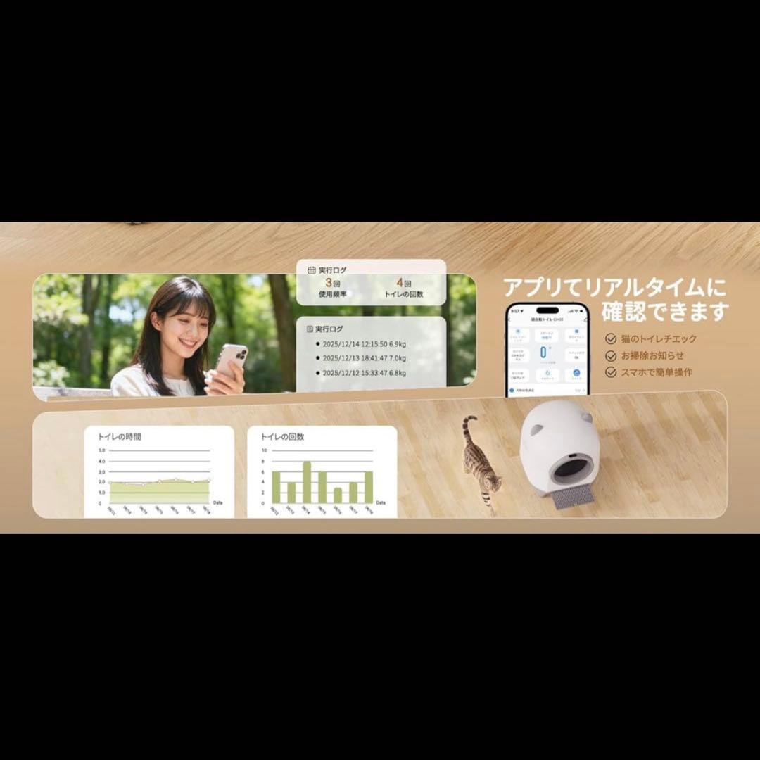 赤毛のあんさま✨　　 全自動猫トイレ 飛散防止＆強力消臭 スマホ管理 アプリ