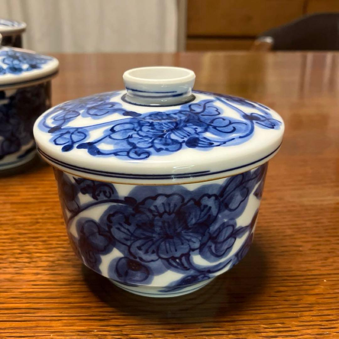 新品未使用　京焼　清水焼 京泉工芸　茶碗蒸し　五客揃え