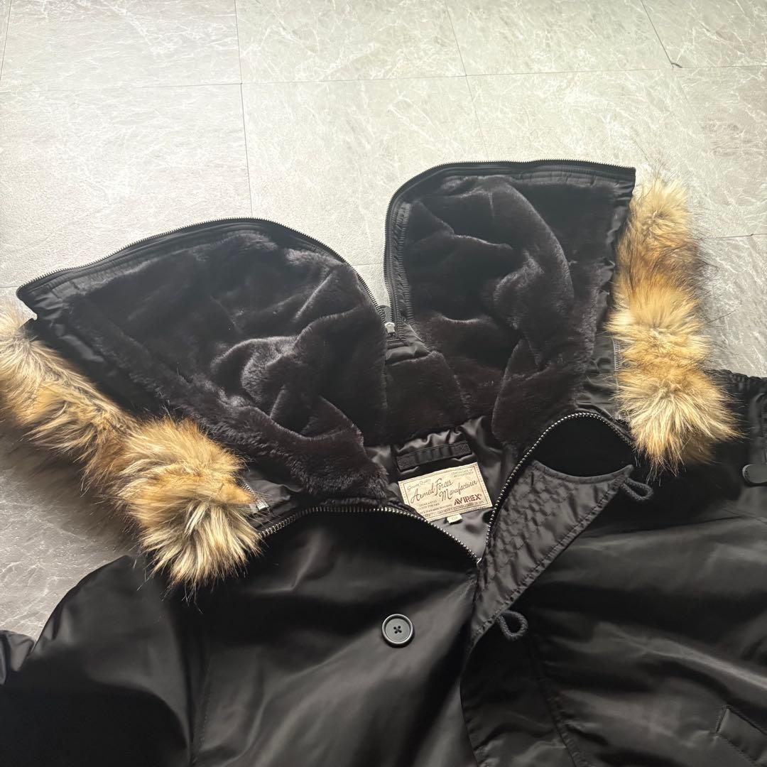 ALPHA INDUSTRIES N2B フライトジャケット　ファー　短丈　黒