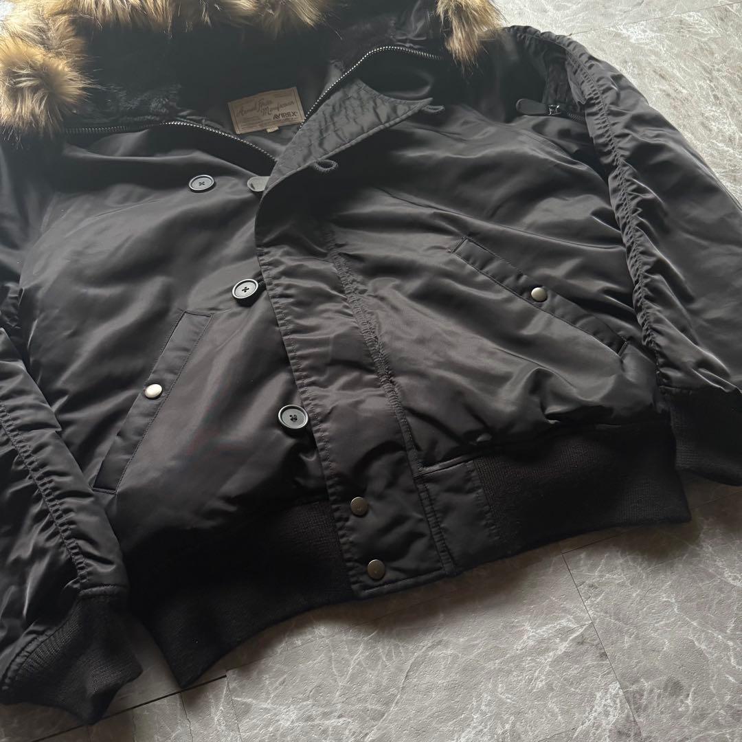 ALPHA INDUSTRIES N2B フライトジャケット　ファー　短丈　黒