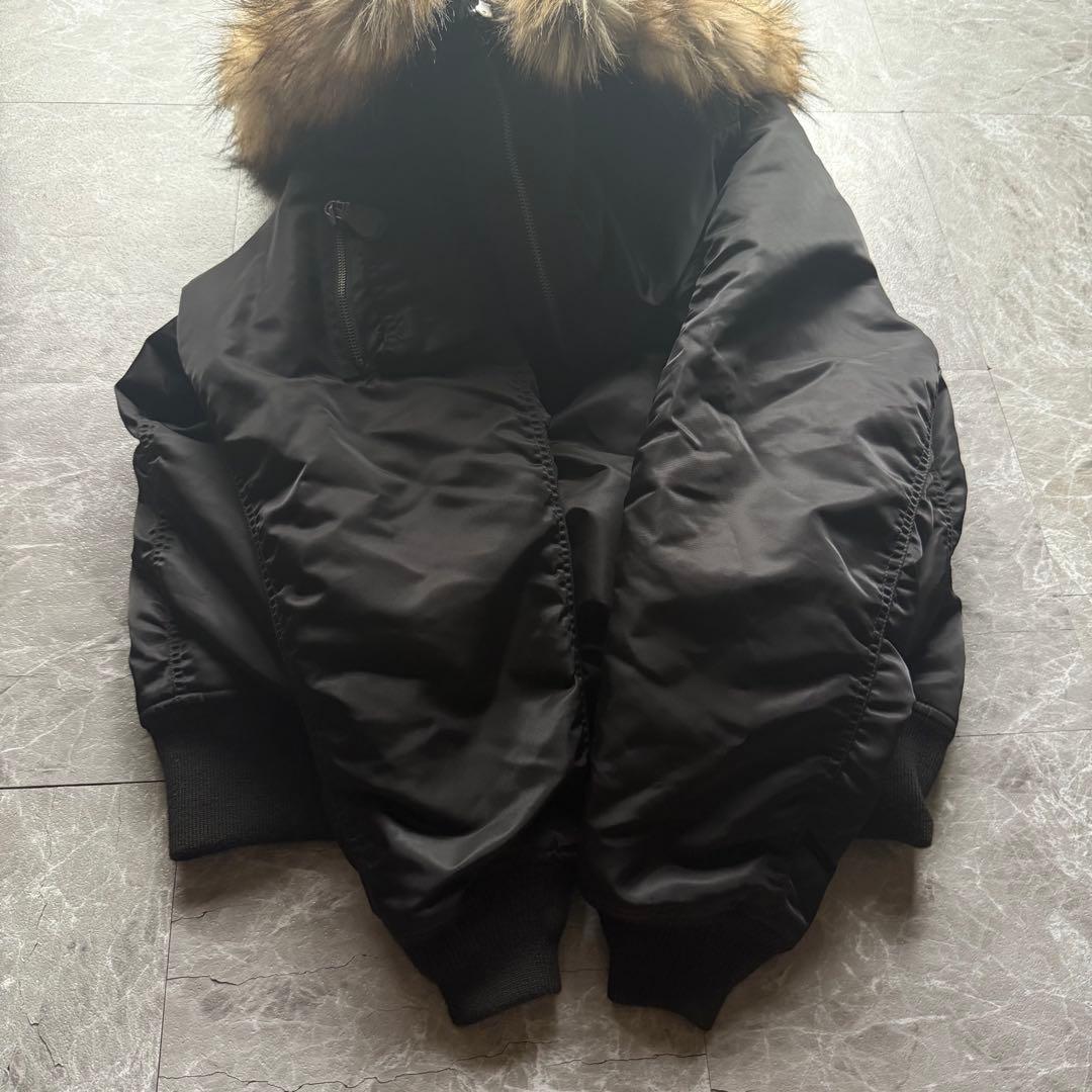 ALPHA INDUSTRIES N2B フライトジャケット　ファー　短丈　黒