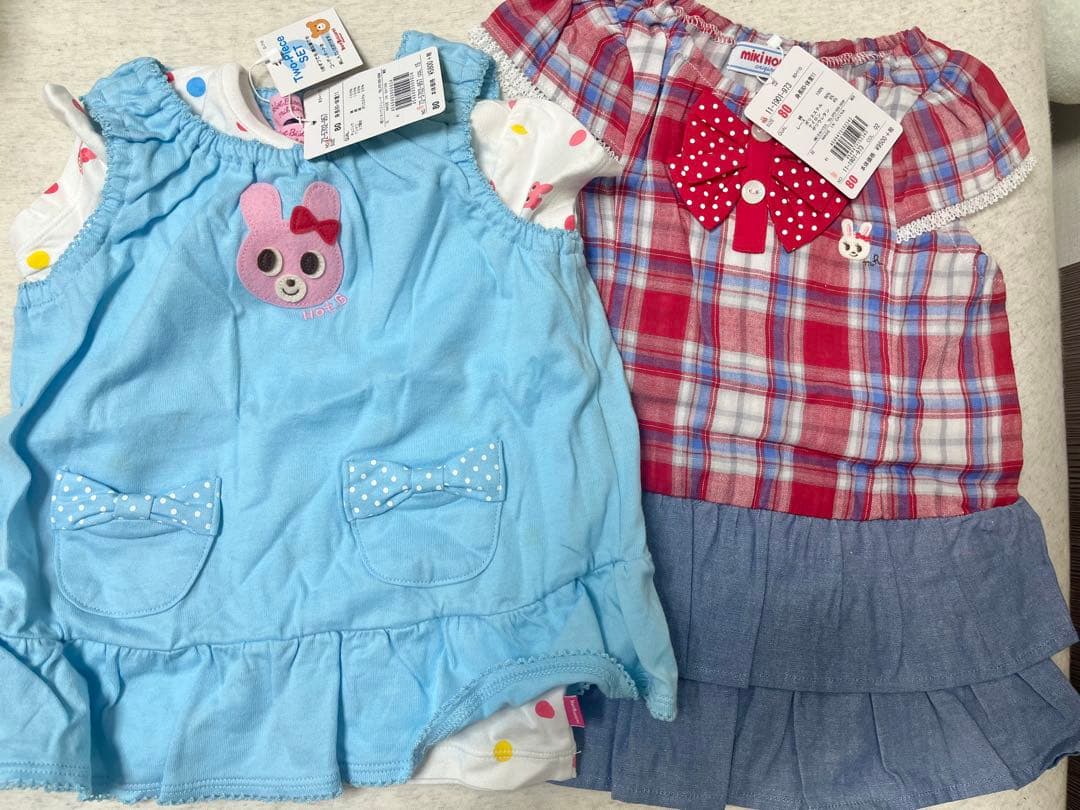 底値☆新品☆7点まとめ売り☆ミキハウス 子供服セット 女の子　80cm 90cm