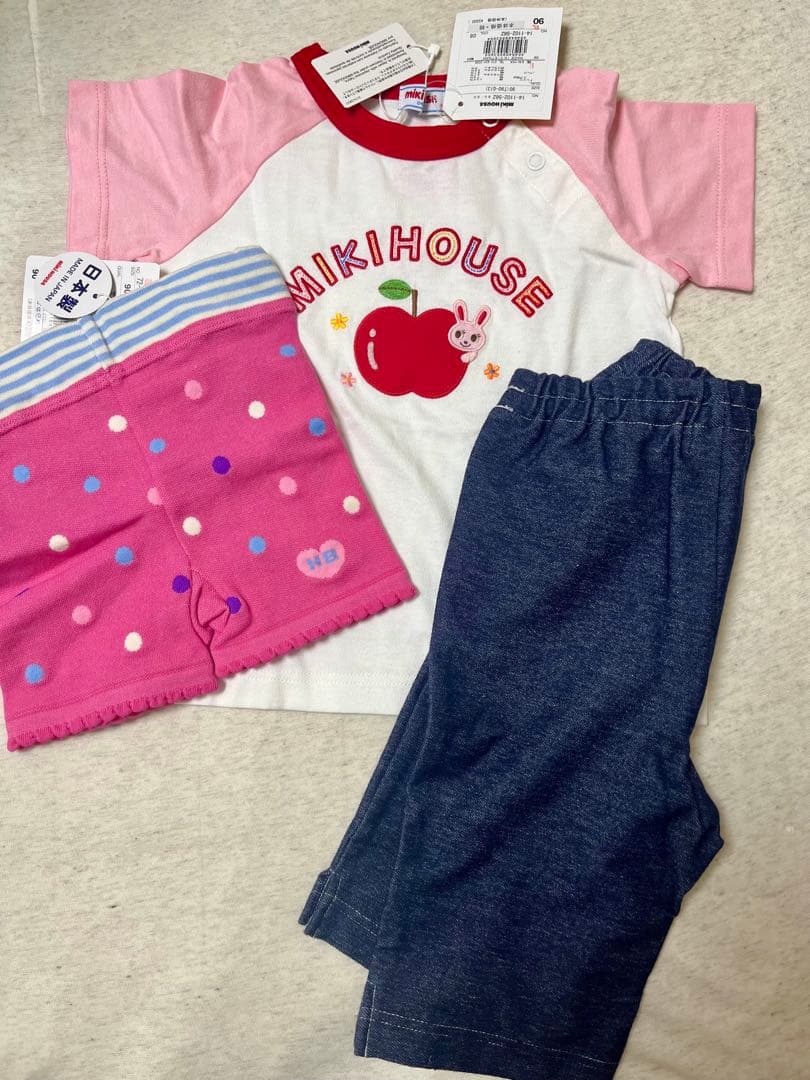 底値☆新品☆7点まとめ売り☆ミキハウス 子供服セット 女の子　80cm 90cm