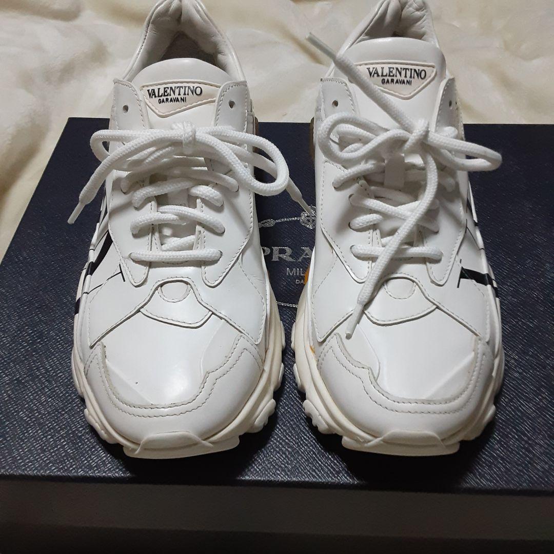 正規品 美品 VALENTINO スニーカー VLTN 厚底 ホワイト/ベージュ