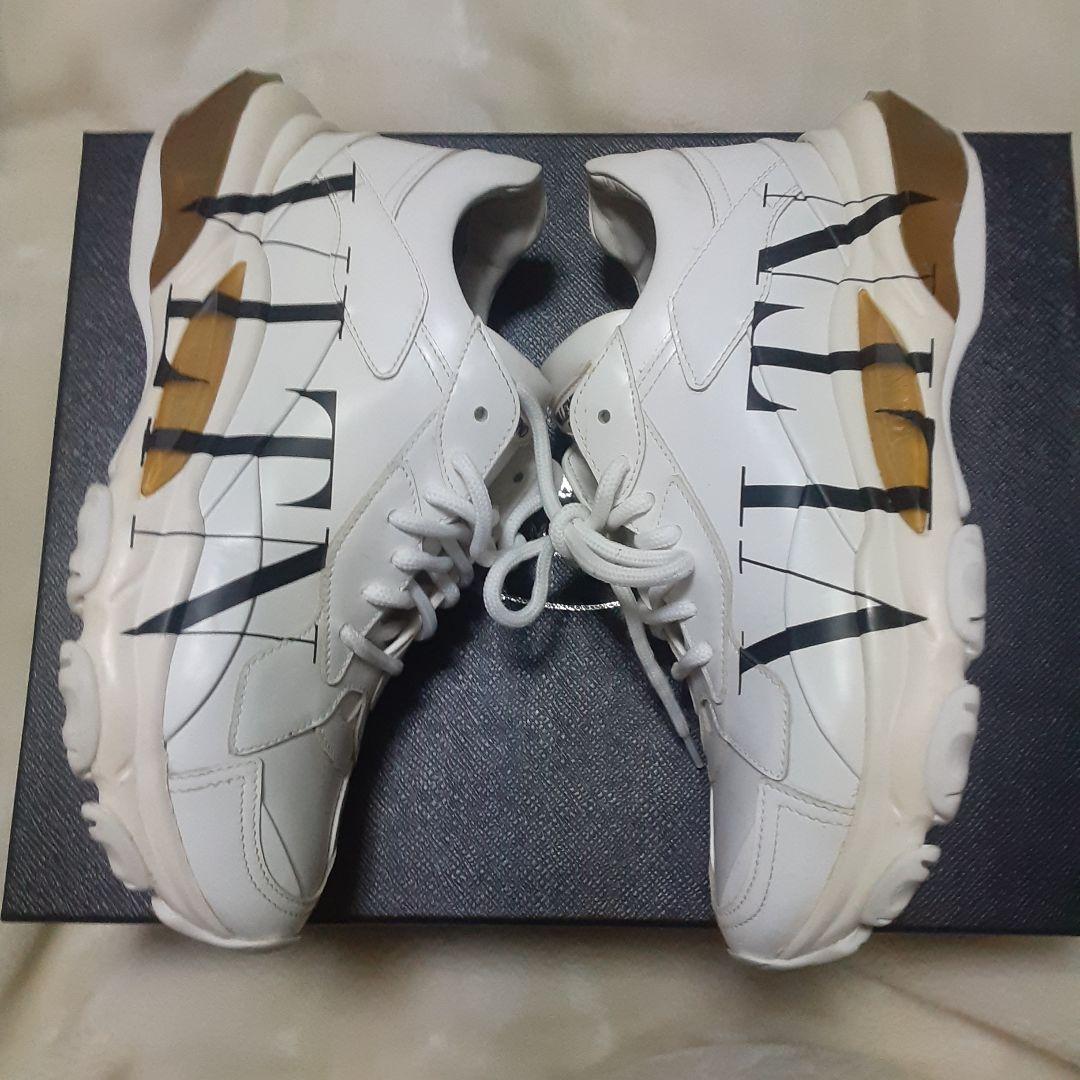 正規品 美品 VALENTINO スニーカー VLTN 厚底 ホワイト/ベージュ