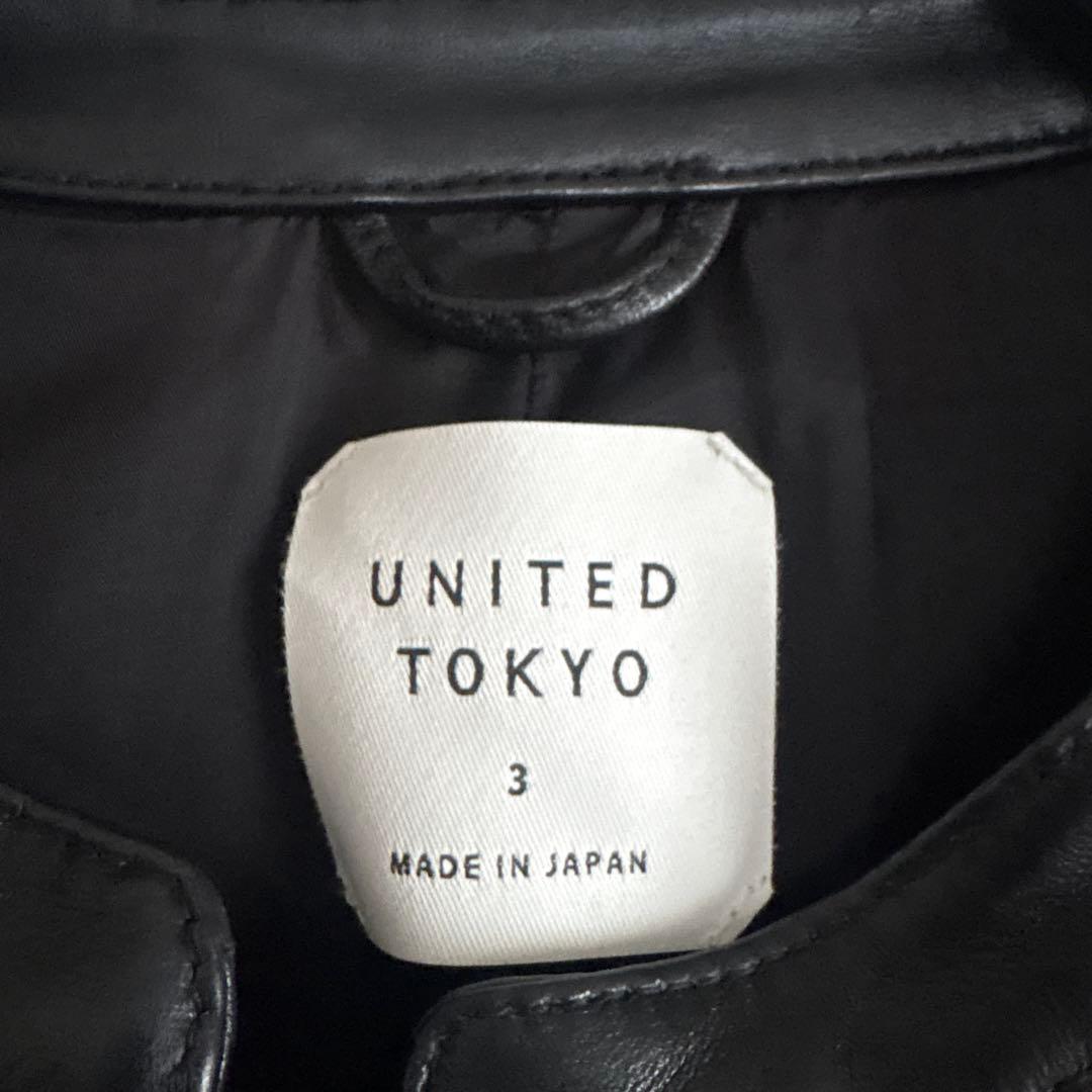 よしUNITED TOKYO ブラックレザーシングルライダースジャケット