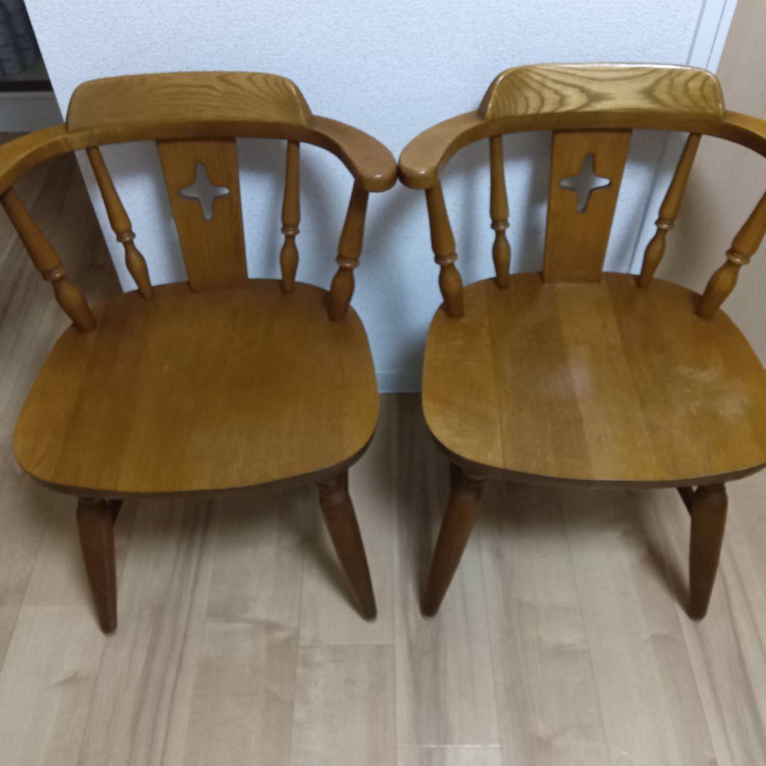 G*i様 木製椅子 2脚セット ヴィンテージ 家具 飛騨の家具　 ダイニングチェ