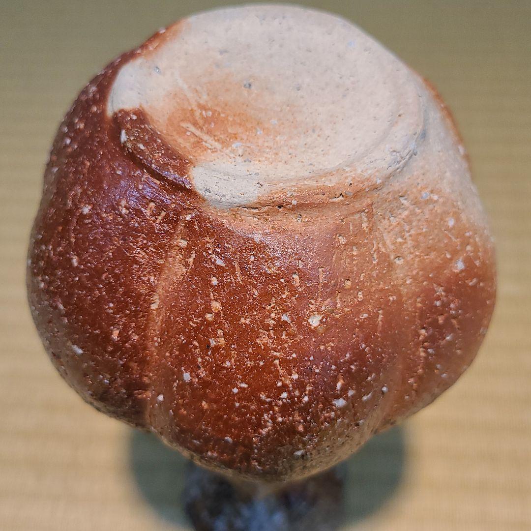 信楽焼 高橋美子作 輪花口花入 高さ7.5寸（約22cm） 共箱 本物保証