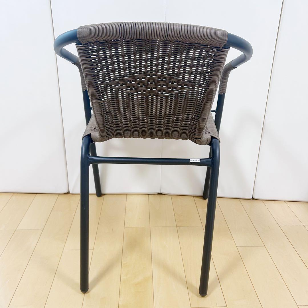 エスニックチェア　ラタン調　人工ラタン　ガーデンチェア　カフェ　軽量アームチェア