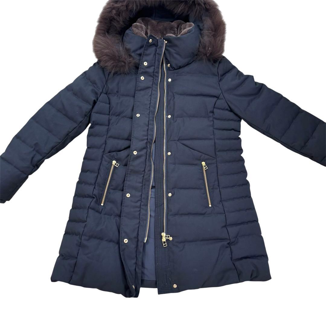 RUIRUE BOUTIQUE ラクーンファーサイドジップスリットダウンコート