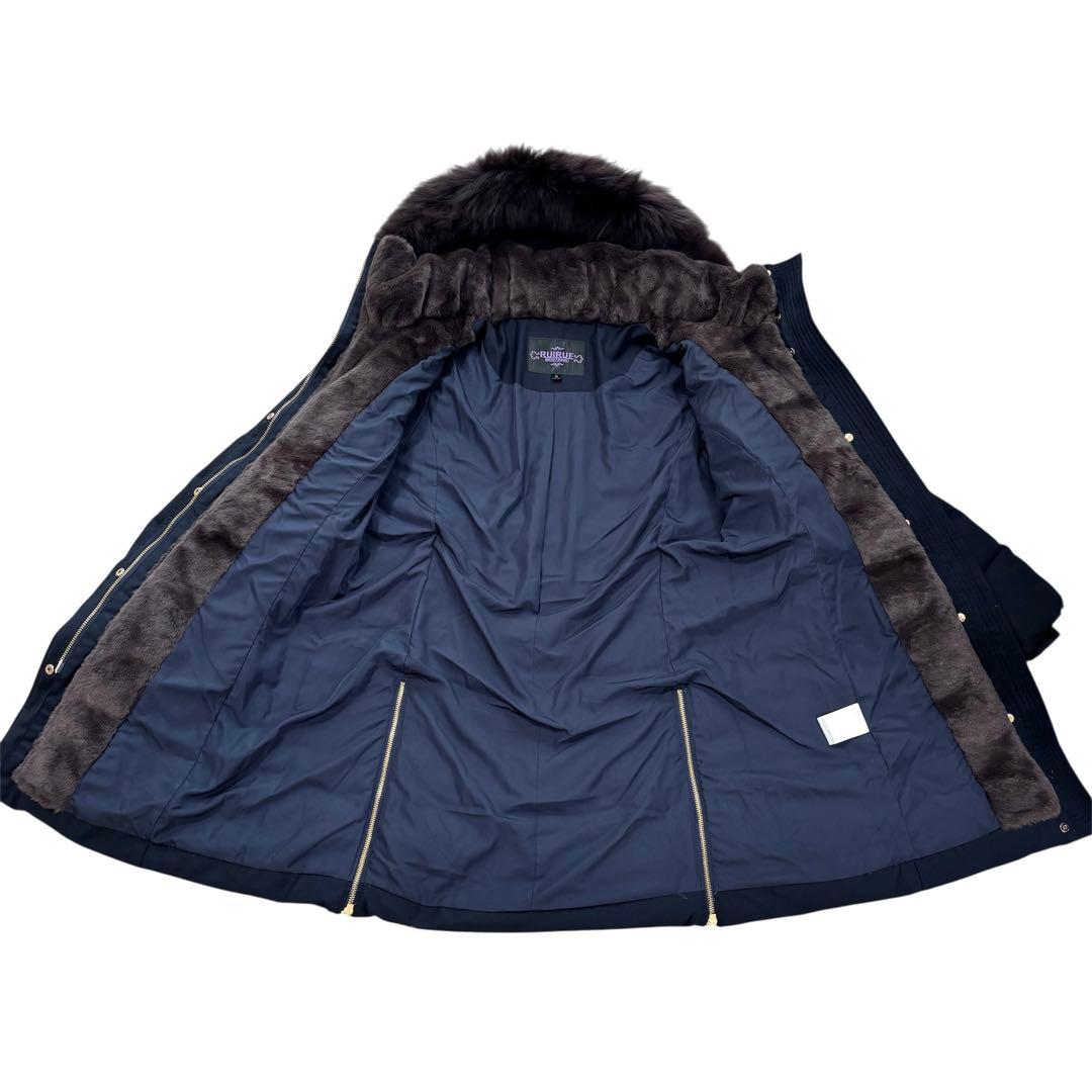 RUIRUE BOUTIQUE ラクーンファーサイドジップスリットダウンコート
