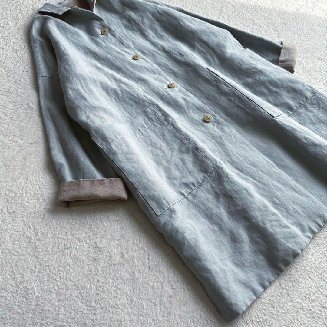 極美品 コンジェペイエ リネンリバーシブルコート 近年モデル ゆったり