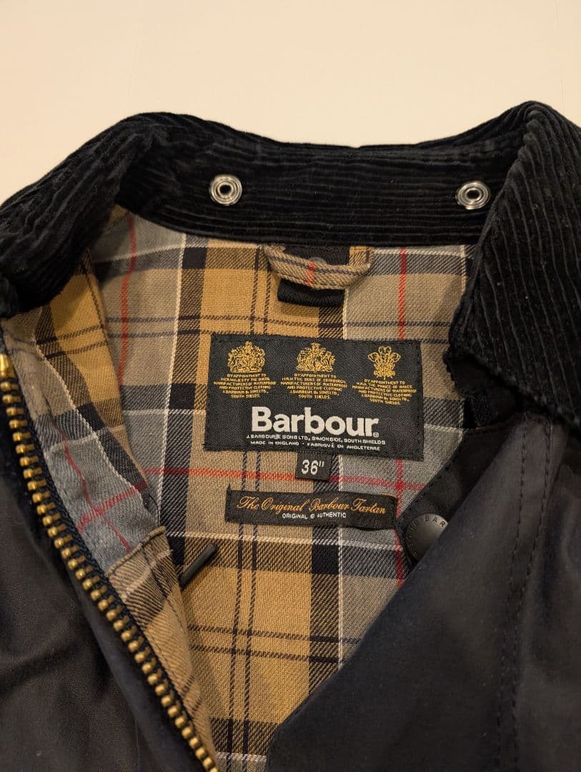 Barbour　border SL　サイズ36　ダークネイビー