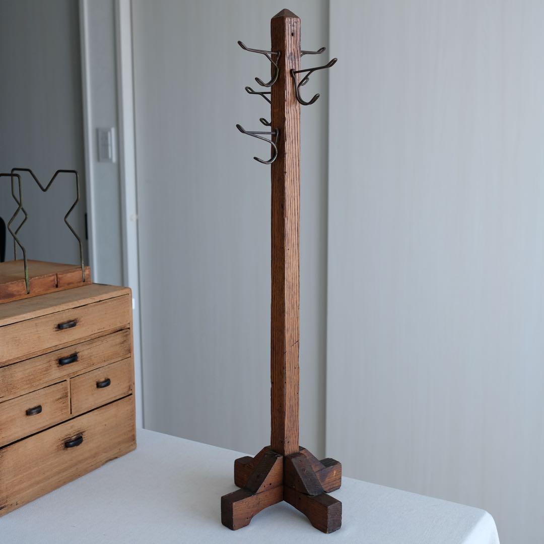 20世紀前期 アメリカ アンティーク 木製 ハンガー スタンド ヴィンテージ
