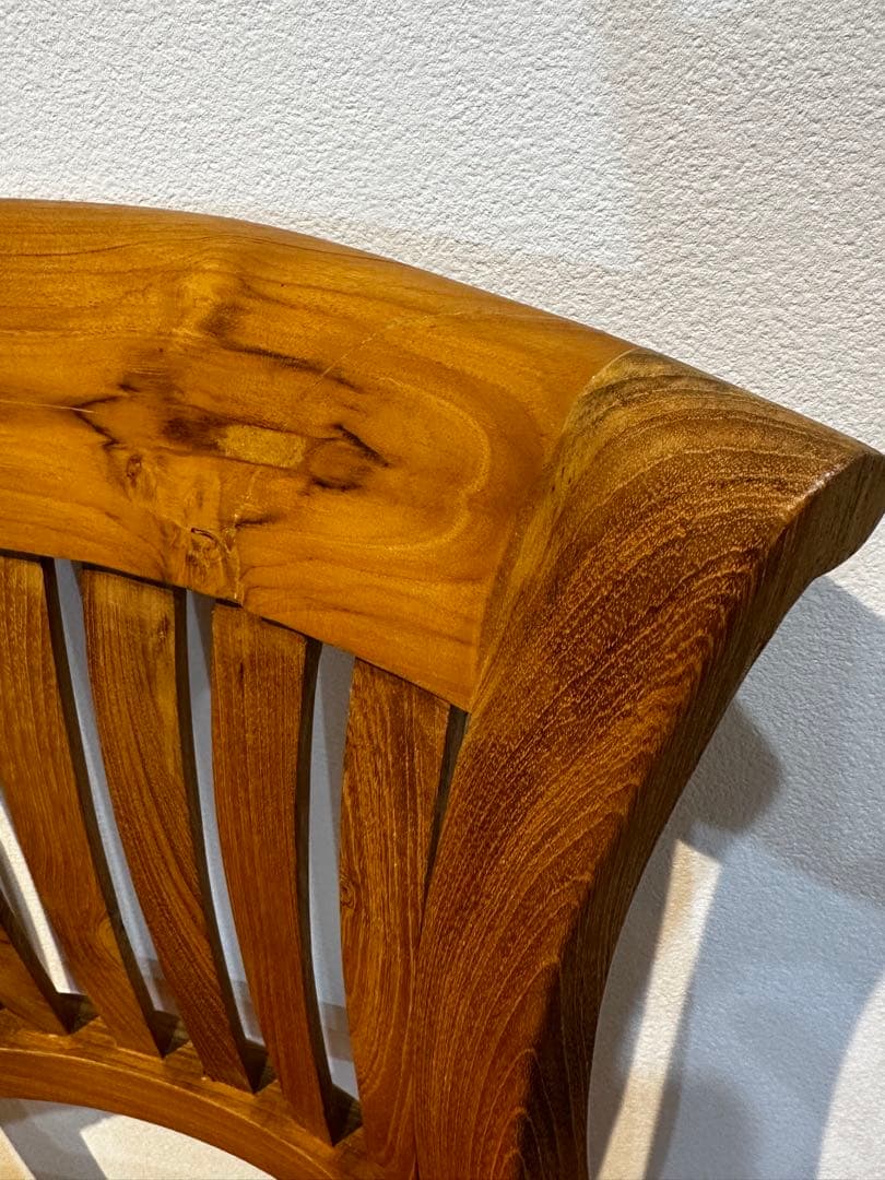 【大訳あり】チーク×レザーダイニングチェア　1脚　通常38,500円がなんと！