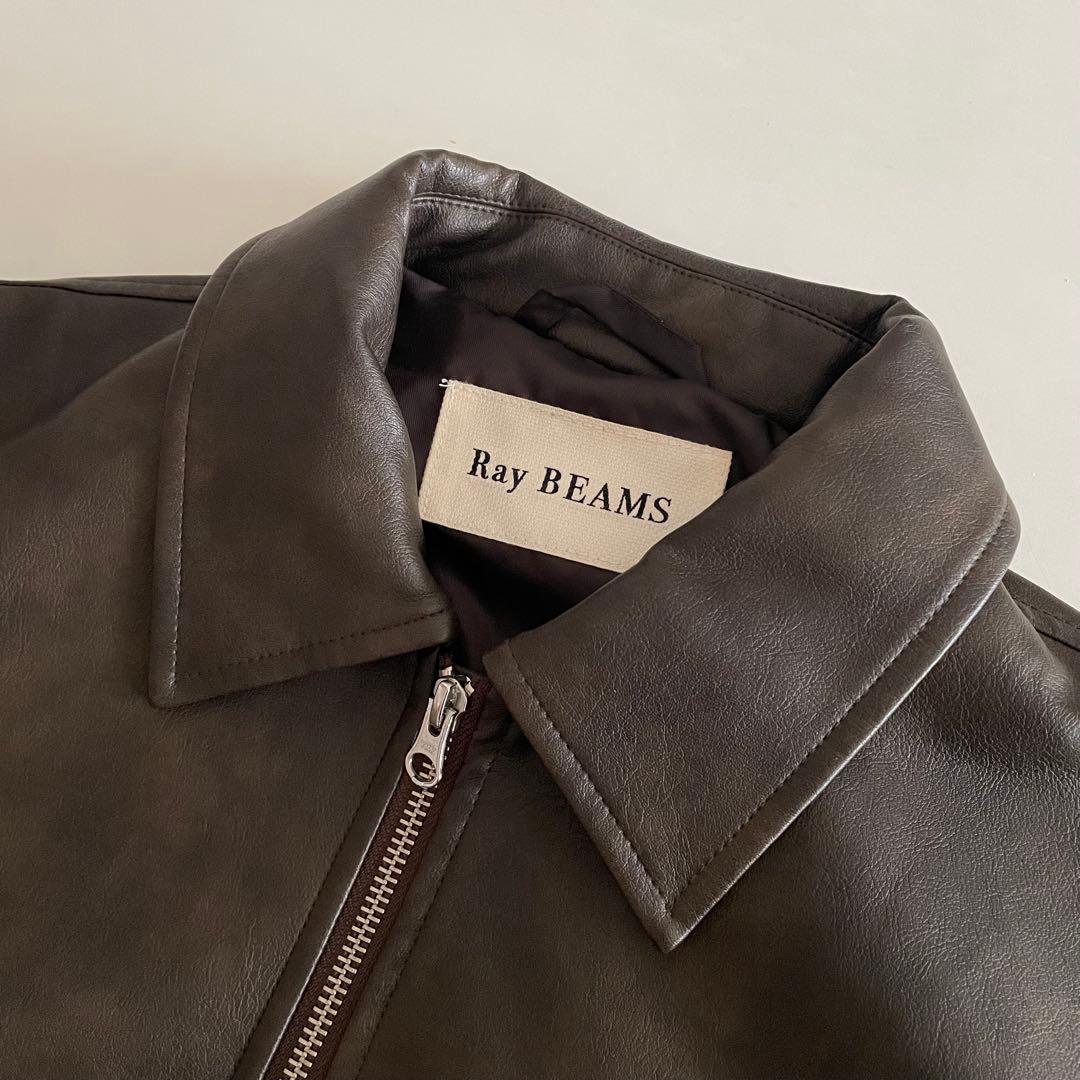 Ray BEAMS フェイクレザー フライト ジャケット